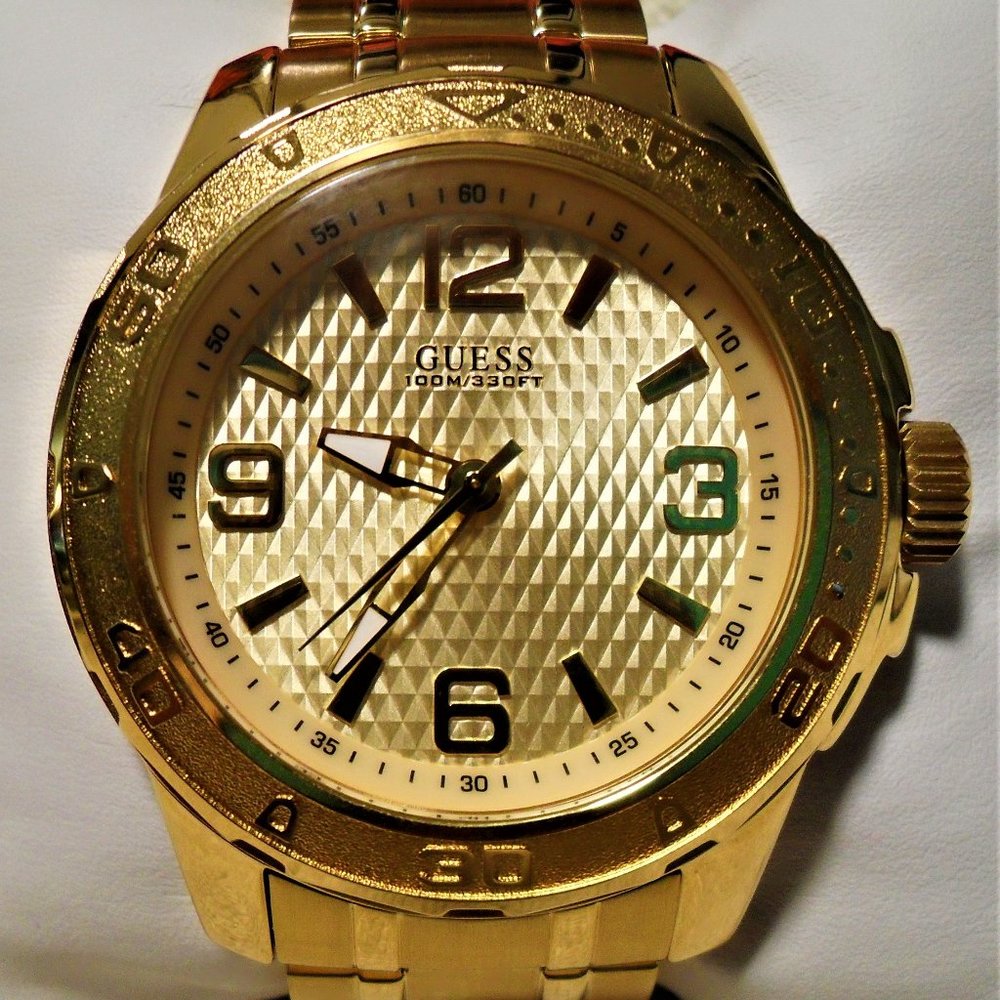 SOLD! Guess Textured Stainless Gold Tone Watch